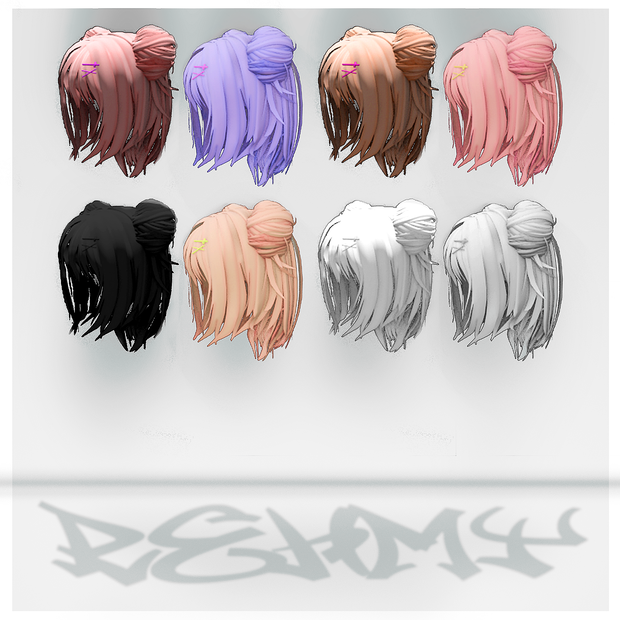 Single Hair Model (9 Different Colors, Rigged)
