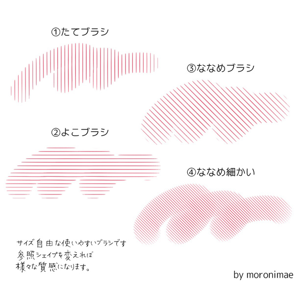 【Procreate】線いろいろブラシ【4本】