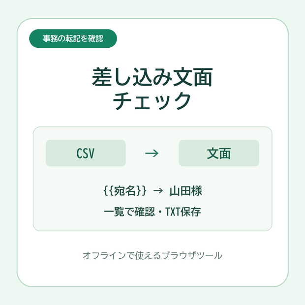 差し込み文面チェック