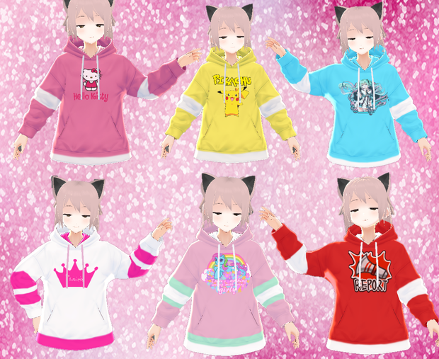 [Vroid] 6-pack Hoodies for Girls