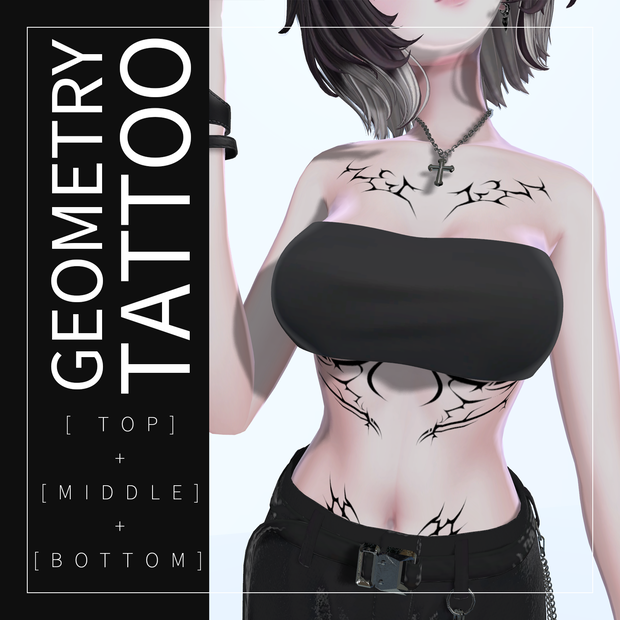 【4 アバター対応】Geometric Tattoo_bodytexture