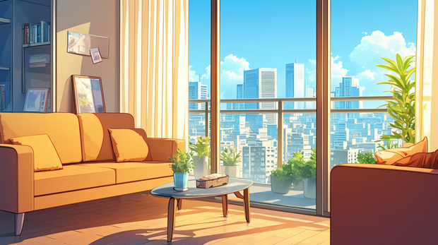 居間。明るいリビングルームの背景素材１～12 ver.2