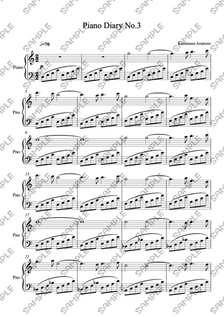楽譜】Piano Diary No.3 - arachang - BOOTH