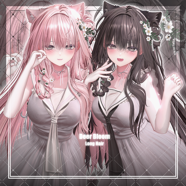 【VRC想定】Deer Bloom Long Hair