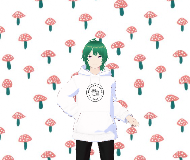 White Hoodie Mahoho Snail Logo Male Free
