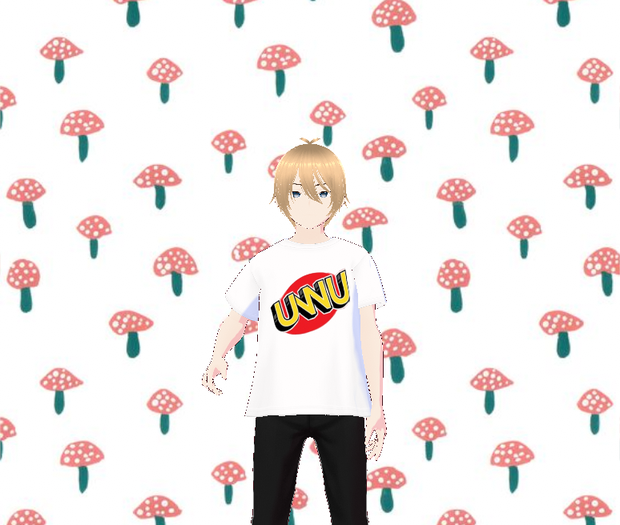 uwu white tshirt male