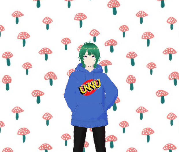 uwu Blue Hoodie Male
