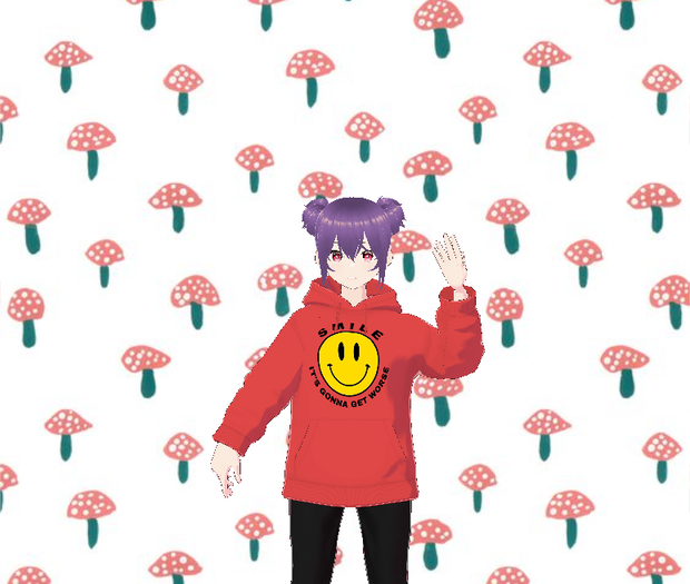 Smile Red Hoodie Female