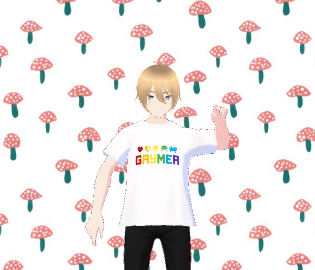 Gaymer White Tshirt Male