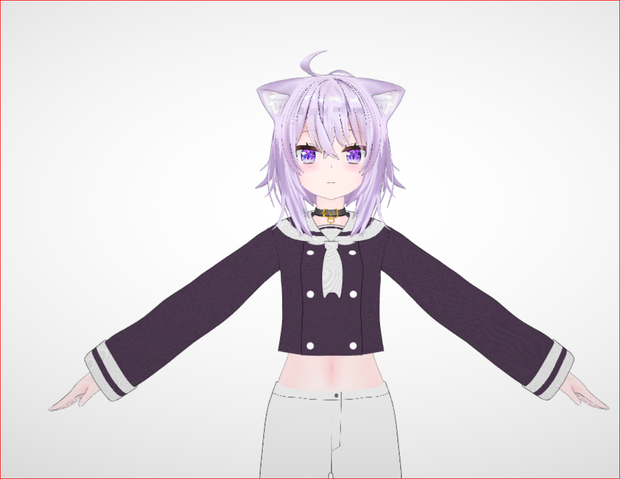  Sailor uniform for Nekomata Okayu  3D Model VRChat 3D Characters