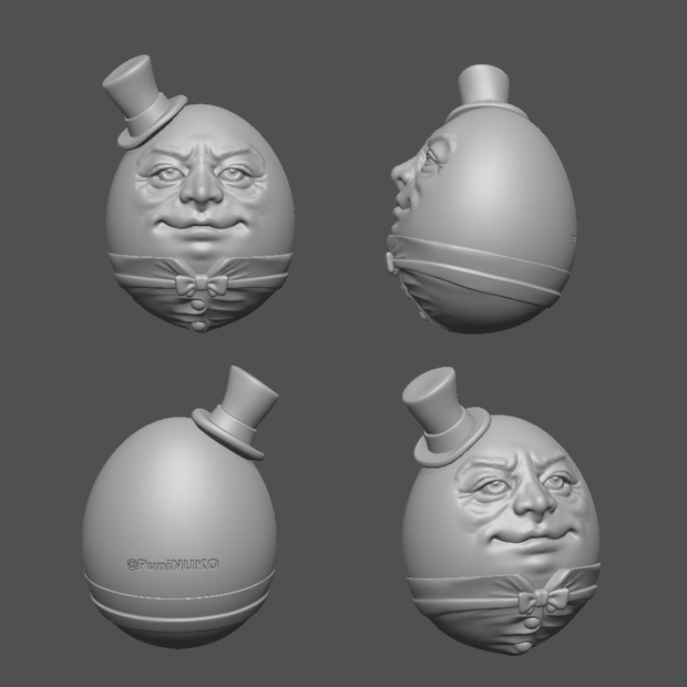 Egg Gentleman（卵紳士） Digital models ,3Dprintable(STL files)