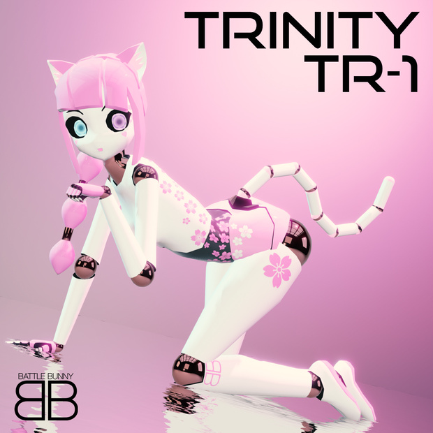 [Original 3D Model] TRINITY TR1 Sakura Neko Robot VRChat Avatar