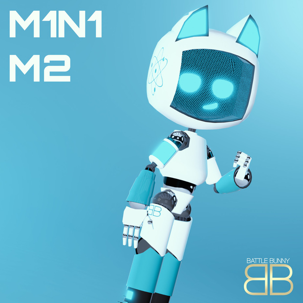 [Original 3D Model] M1N1-M2 Cute Neko Bot VRChat Avatar
