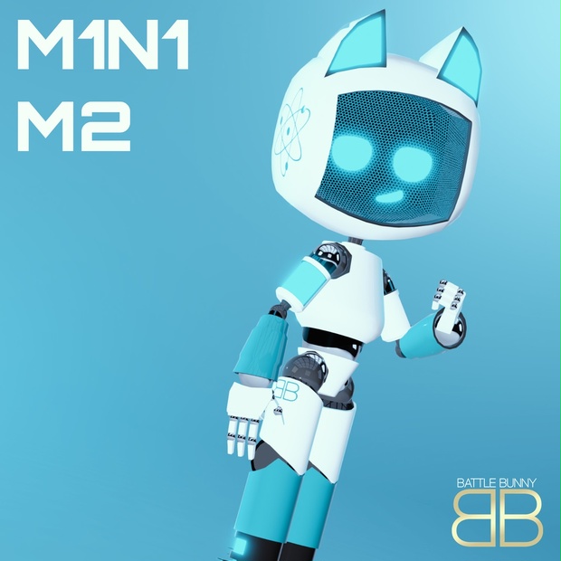 [Original 3D Model] M1N1-M2 Cute Neko Bot VRChat Avatar - Battle Bunny ...