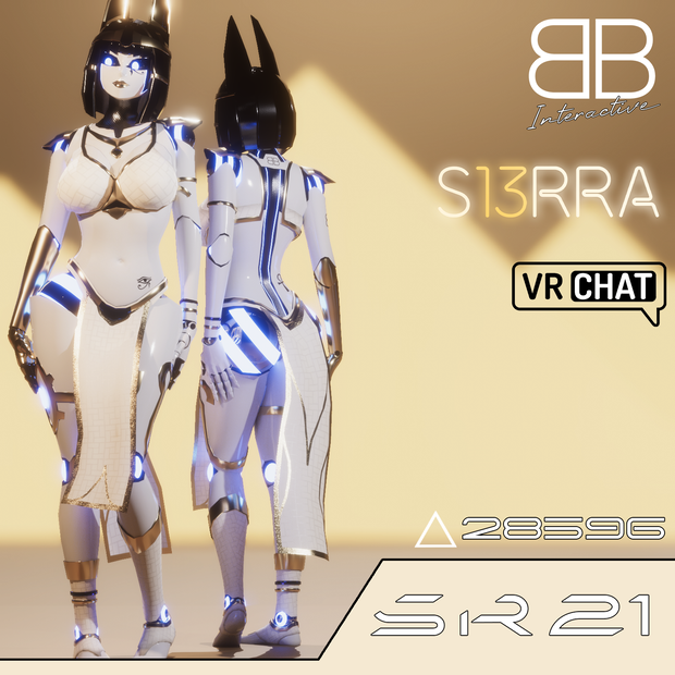 [Original 3D Model] S13RRA SR21 Egyptica Robot Girl VRChat Avatar