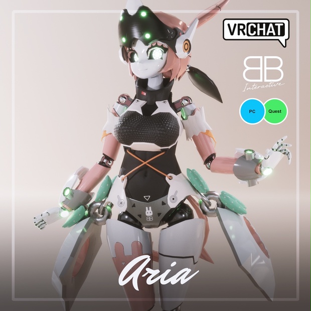 [Original 3D Model] Z3Robot ARIA Avatar for VRChat [PC + Quest]