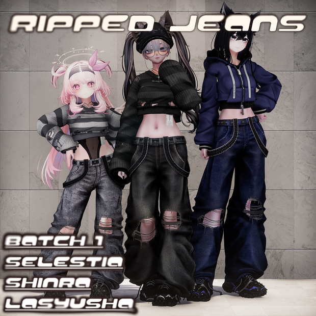 【6アバター対応】Ripped Jeans - ✨2nd Batch released✨ [More avatar support planned]