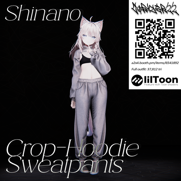 【3アバター対応】Crop hoodie & sweatpants combo