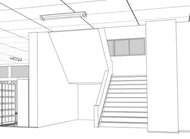 学校階段1階2 - CLIP STUDIO用背景素材提供所 - BOOTH
