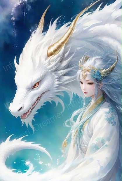 瀬織津姫 罔象女神 龍神 龍 スピリチュアル 開運 水彩画