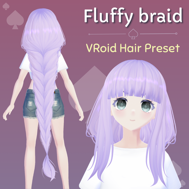 【VRoid Stable Ver】Long fluffy braid Hair Preset ♠
