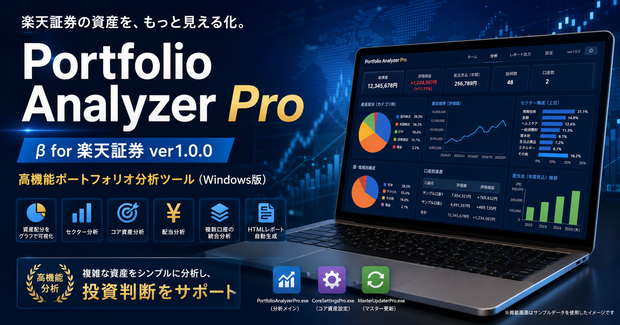 Portfolio Analyzer Pro β for 楽天証券｜高機能ポートフォリオ分析ツール（Windows版）ver1.0.0