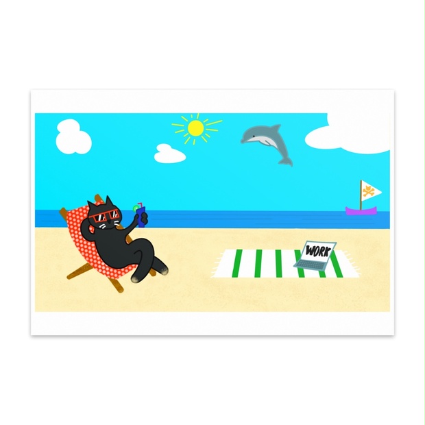 リモートワーク ポストカード ponmitsu_illustrations BOOTH