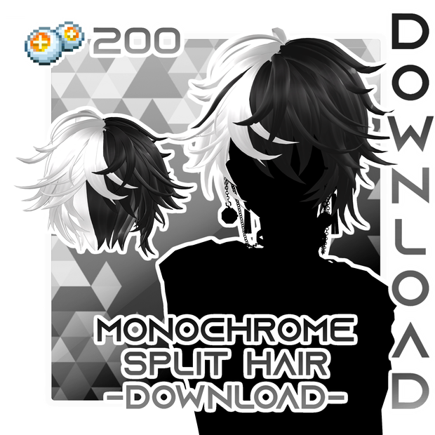 MMD // Monochrome Split Hair