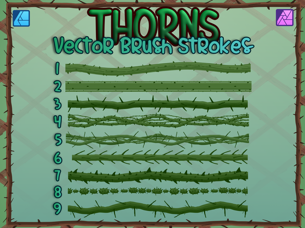 AFFINITY Thorns V1 Vector Brush Set