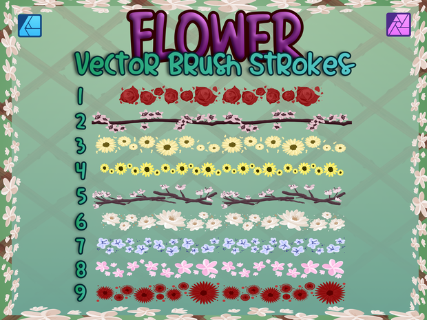 AFFINITY - Flower Vector Brush Set