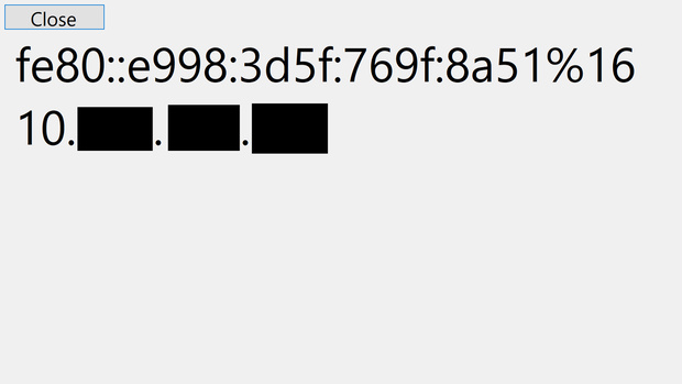 IPアドレスを表示するための「getip.exe」