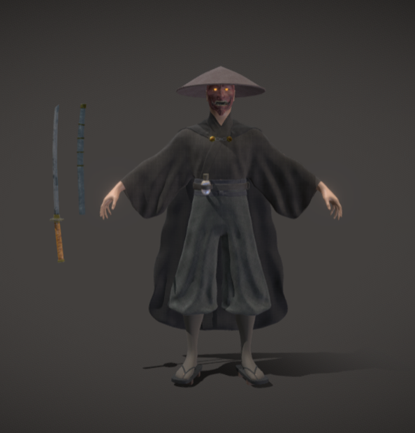 サムライキャラクター Samurai character VRChatアバター  3D Model