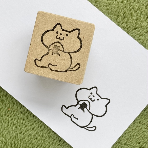 訳ありsale】消しゴムはんこ☆お買い物(ねこ) - 文房具