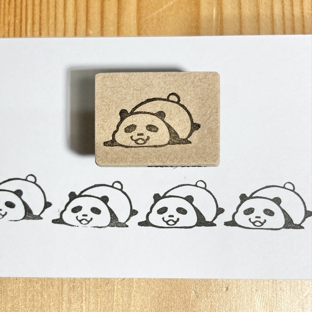 消しゴムはんこthank you✿パンダの親子