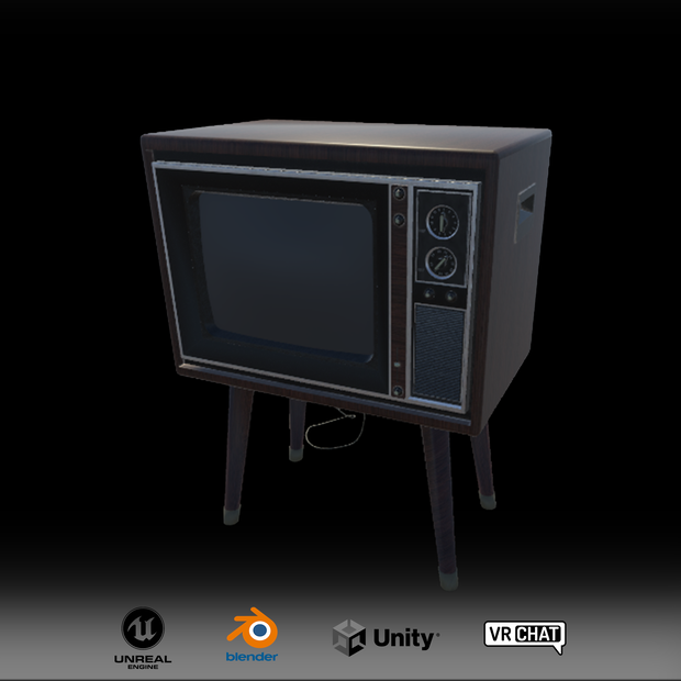 【昭和レトロ】アナログテレビ３色セット【３Dモデル】