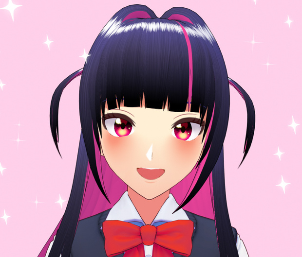 VRoid Hair Preset / ヘア セット Black Pink【女性】