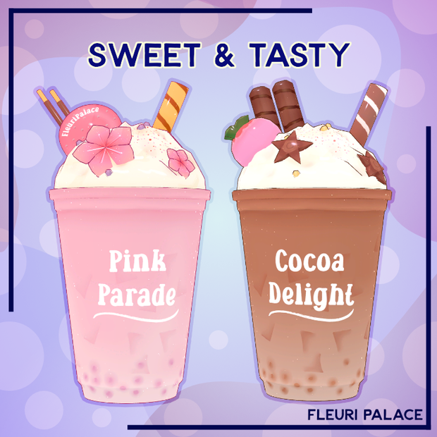 Chocolate and Strawberry boba tea | タピオカミルクティー