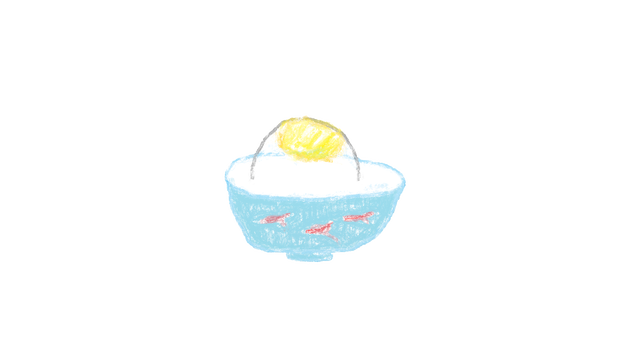 【無料】卵かけご飯　TKG　クレヨン風