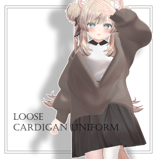【28アバター対応】Loose Cardigan Uniform