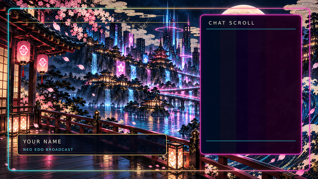 NEO EDO｜浮世絵サイバーパンク配信画面セット【OBS・VTuber向け】