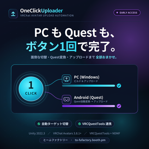 【VRChat】OneClickUploader