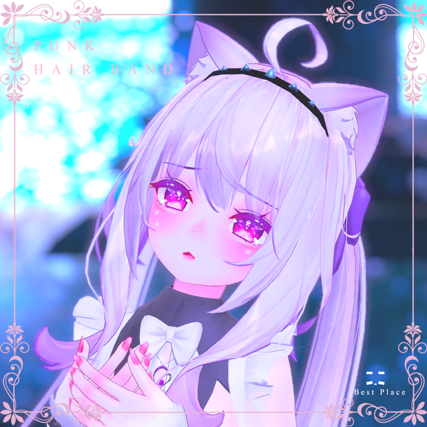 【VRChat 舞夜(Maya)】PUNK hair band  FBX unitypackage