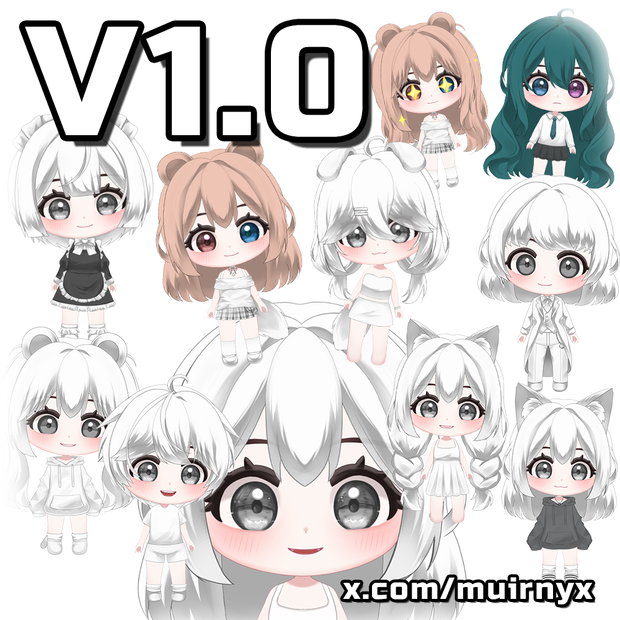Chibi Customizable Vtuber Model made by MuirNyx
