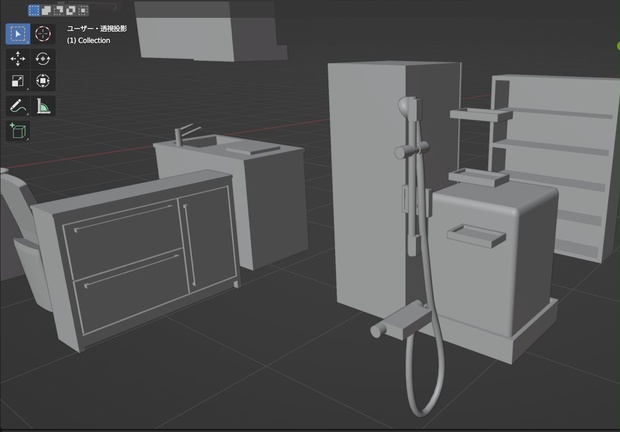3Dプリント用 家具/照明/設備のデータ(.blend)