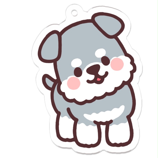 ミニチュアシュナウザーさん（はて？）アクリルキーホルダー - つじ