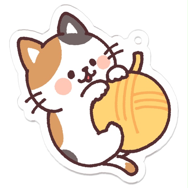 みけねこ(毛糸玉)アクリルキーホルダー - つじなつみのお店 みけねこ(毛糸玉)アクリルキーホルダー - つじなつみのお店