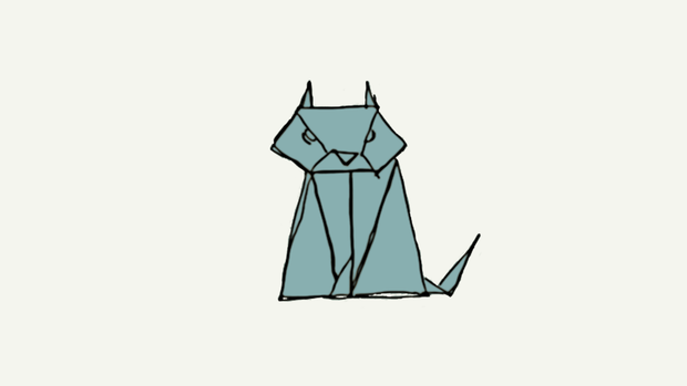 【フリー素材】折り紙（猫）