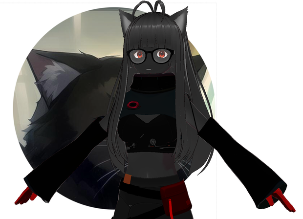 黒猫メガネのVRアバター