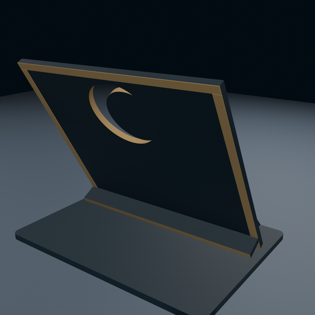 月の書見台｜本を斜めに立てる読書スタンド 3Dモデル・3色｜FBX / GLB / Blender｜VRChat ワールド向け