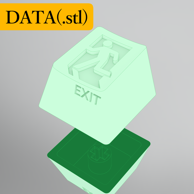 [モデルデータ（.STL)]Keyキャップモデル＿ExitKey_for_CherryMX